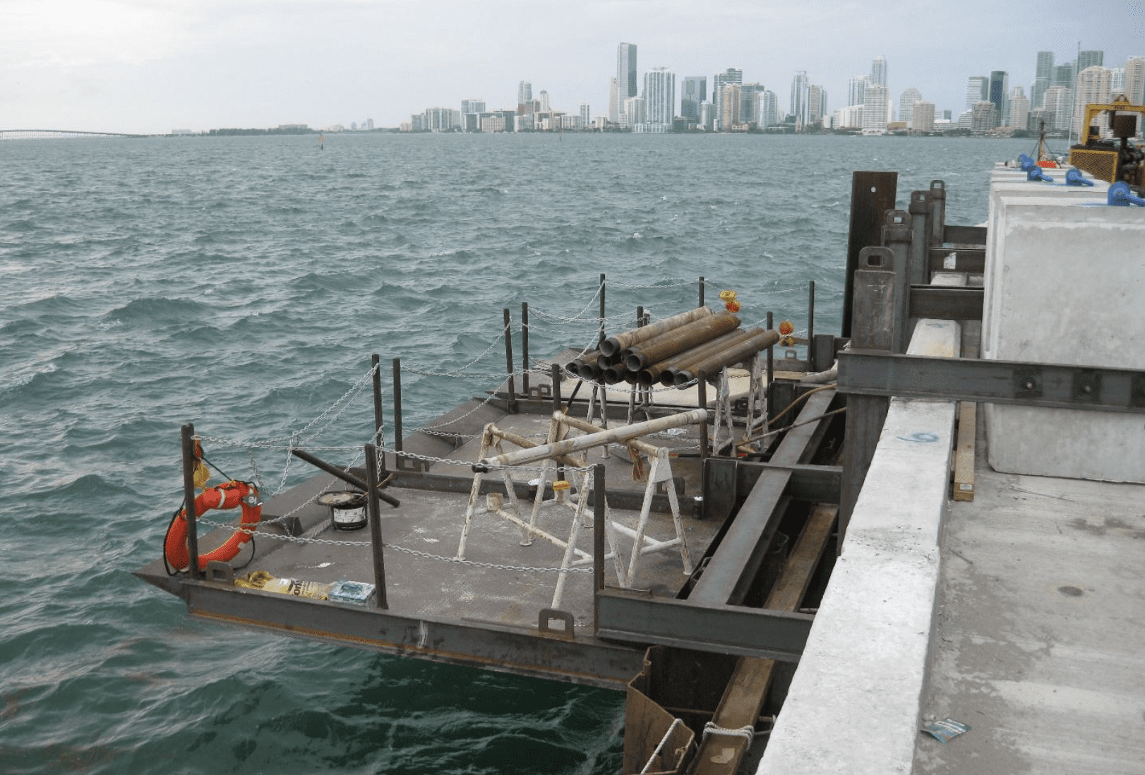 Platform for Installing Soil Anchors, Port of Miami